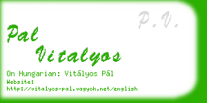 pal vitalyos business card